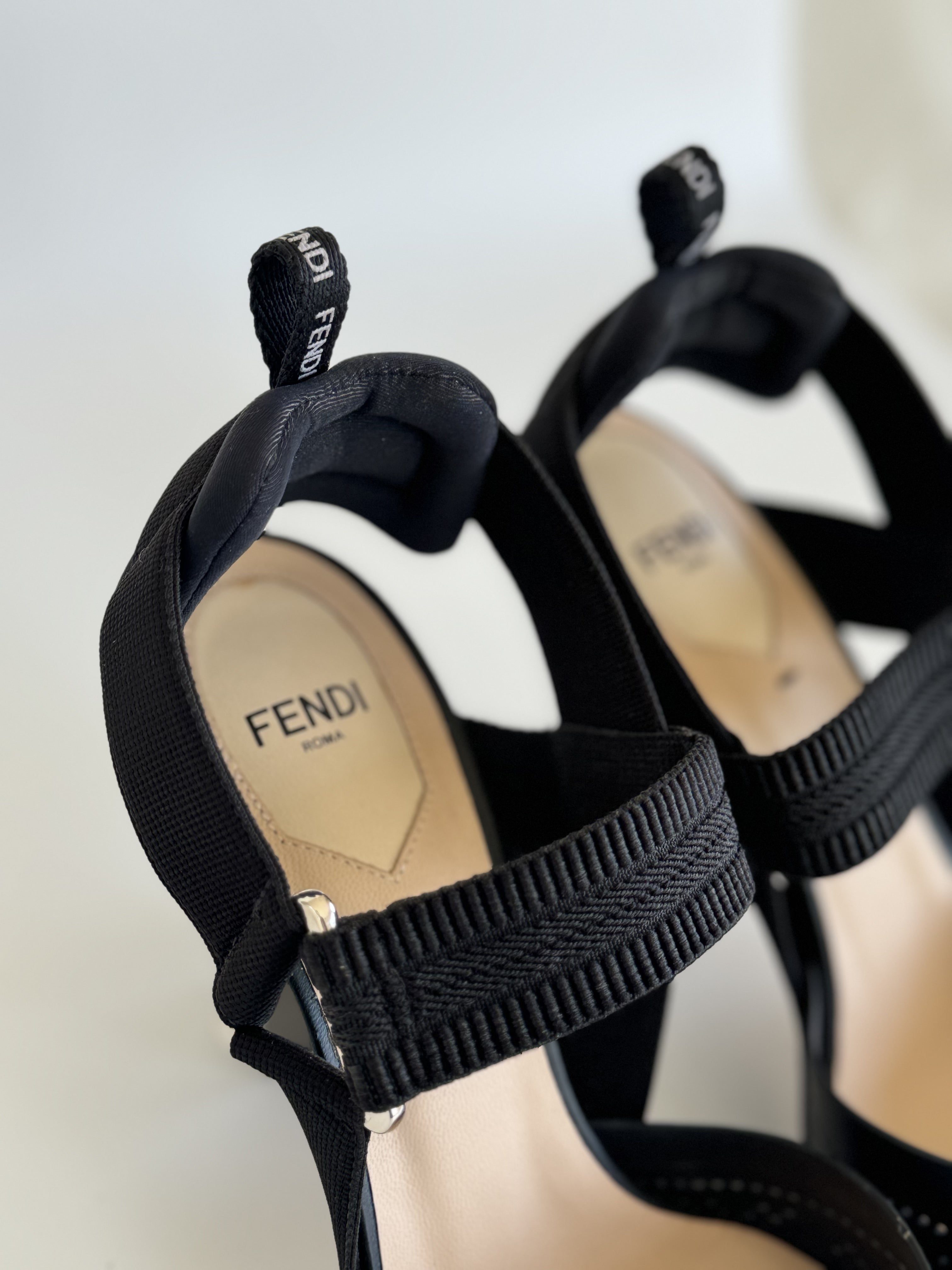 Fendi Colibdri Black Leather Heels