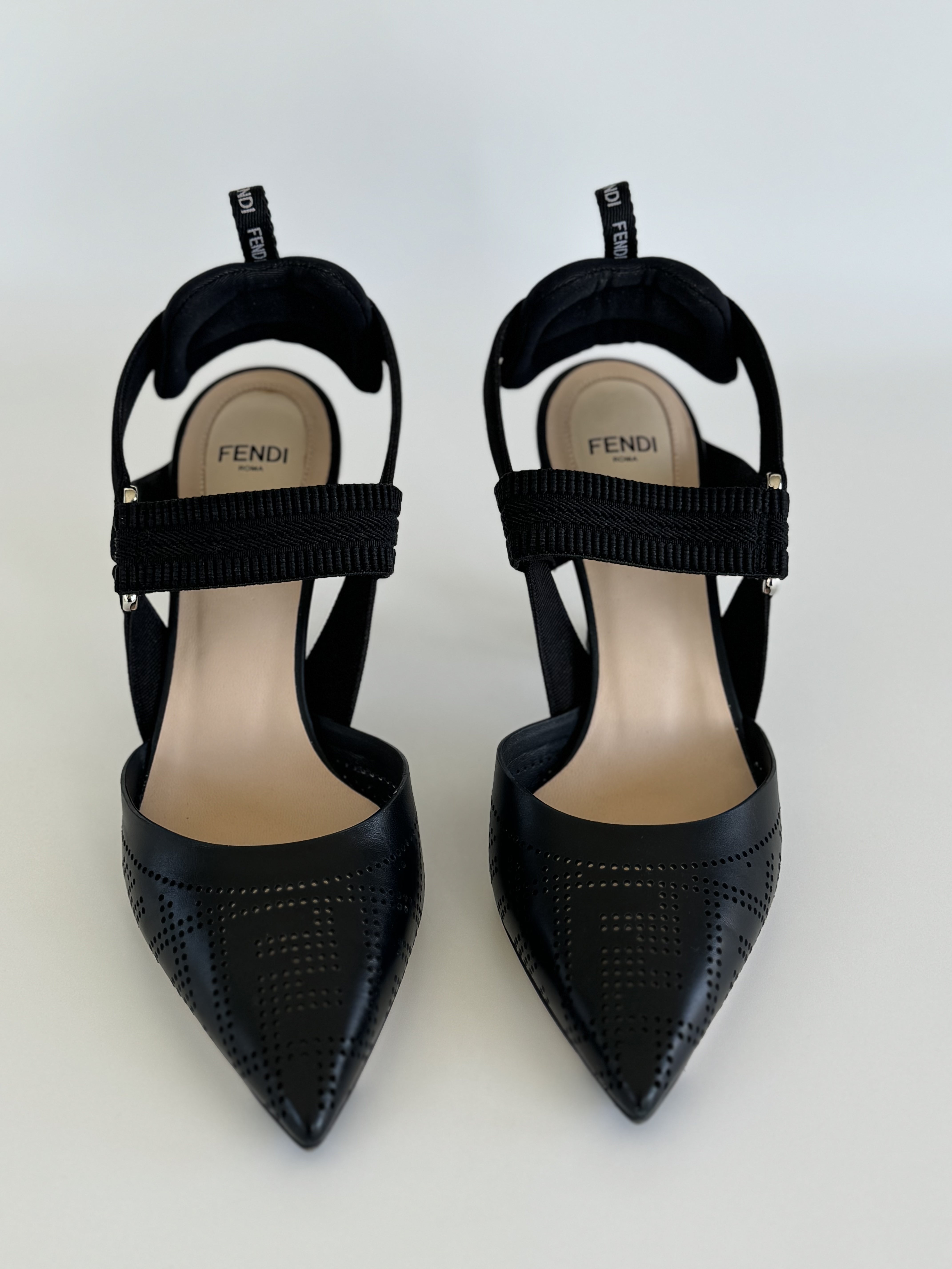 Fendi Colibdri Black Leather Heels