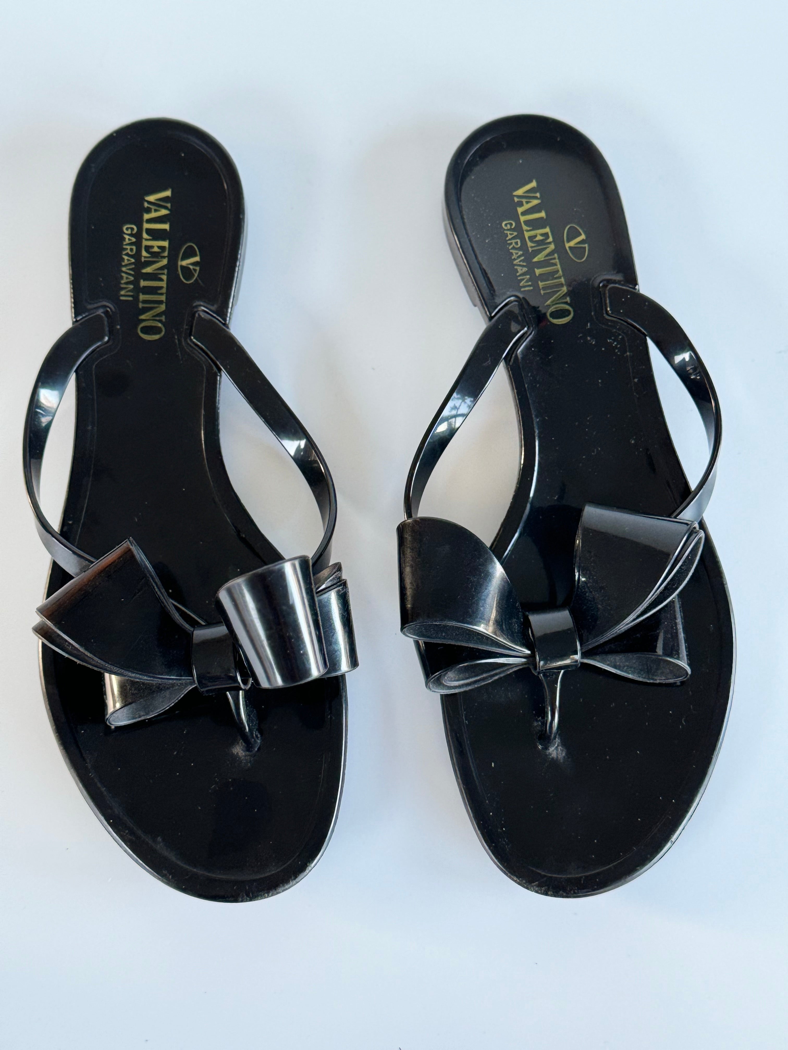 Valentino Garavani PVC Bow Thong Sandal