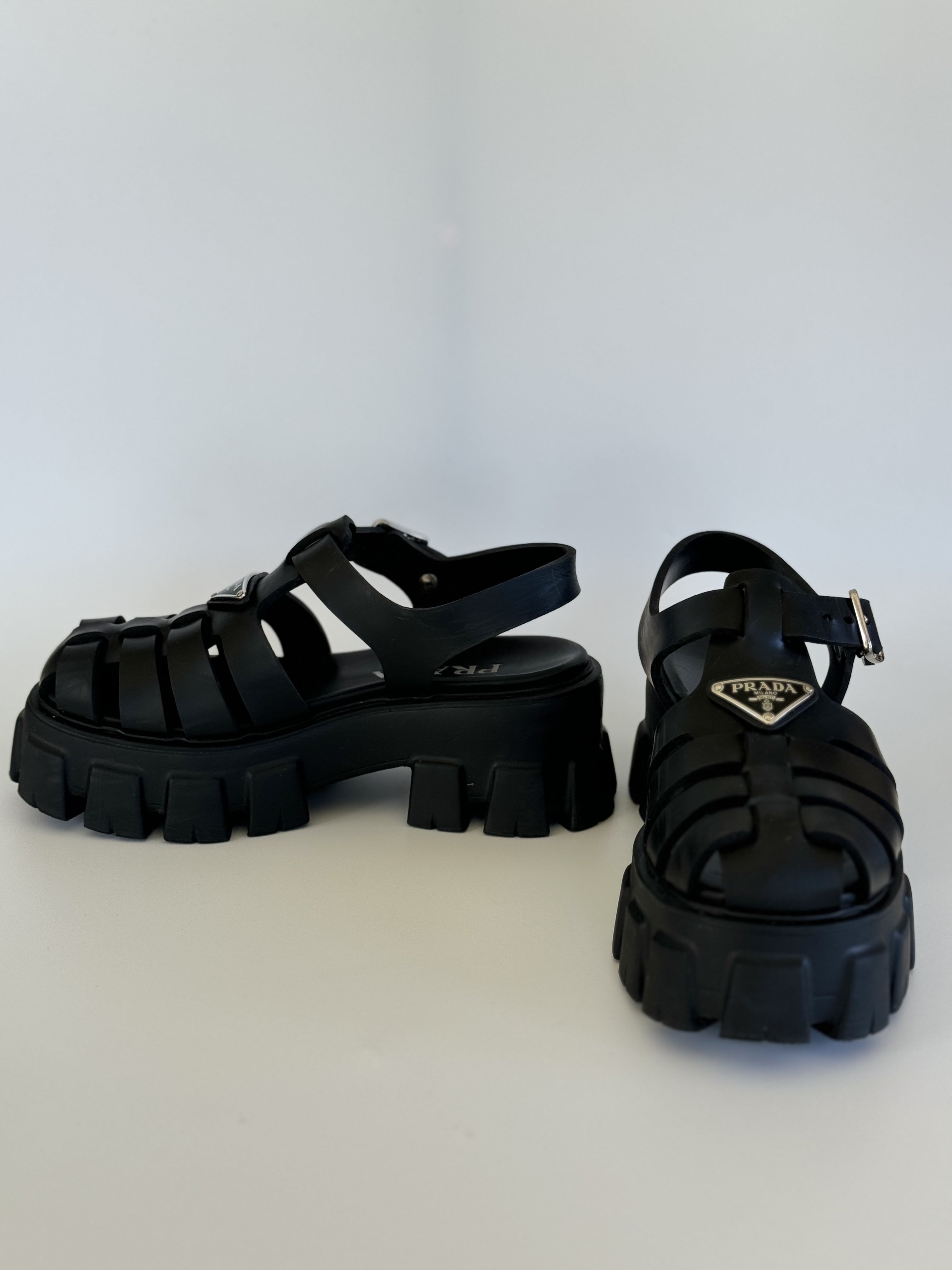 Prada Rubber Monolith Sandals