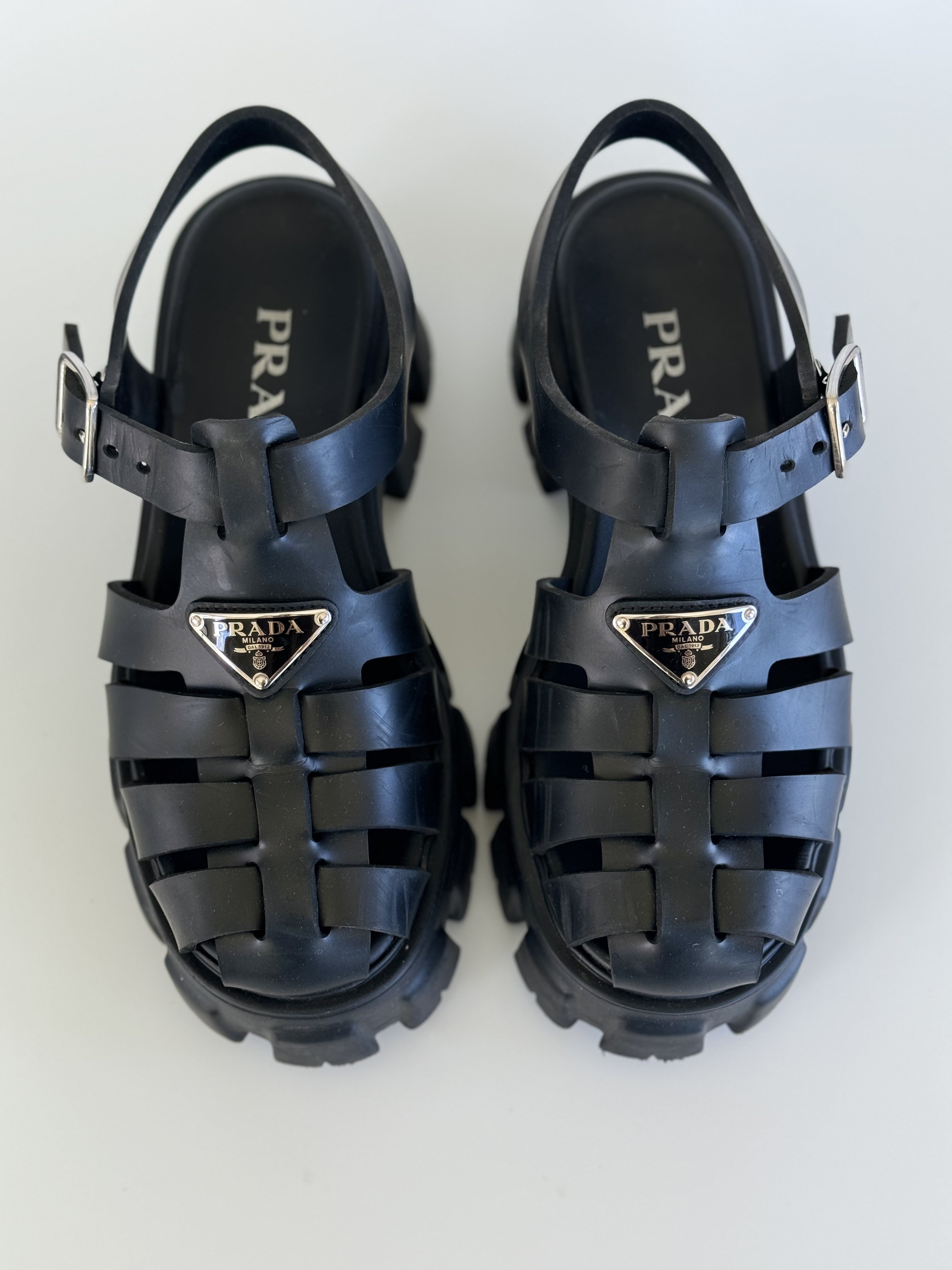 Prada Rubber Monolith Sandals