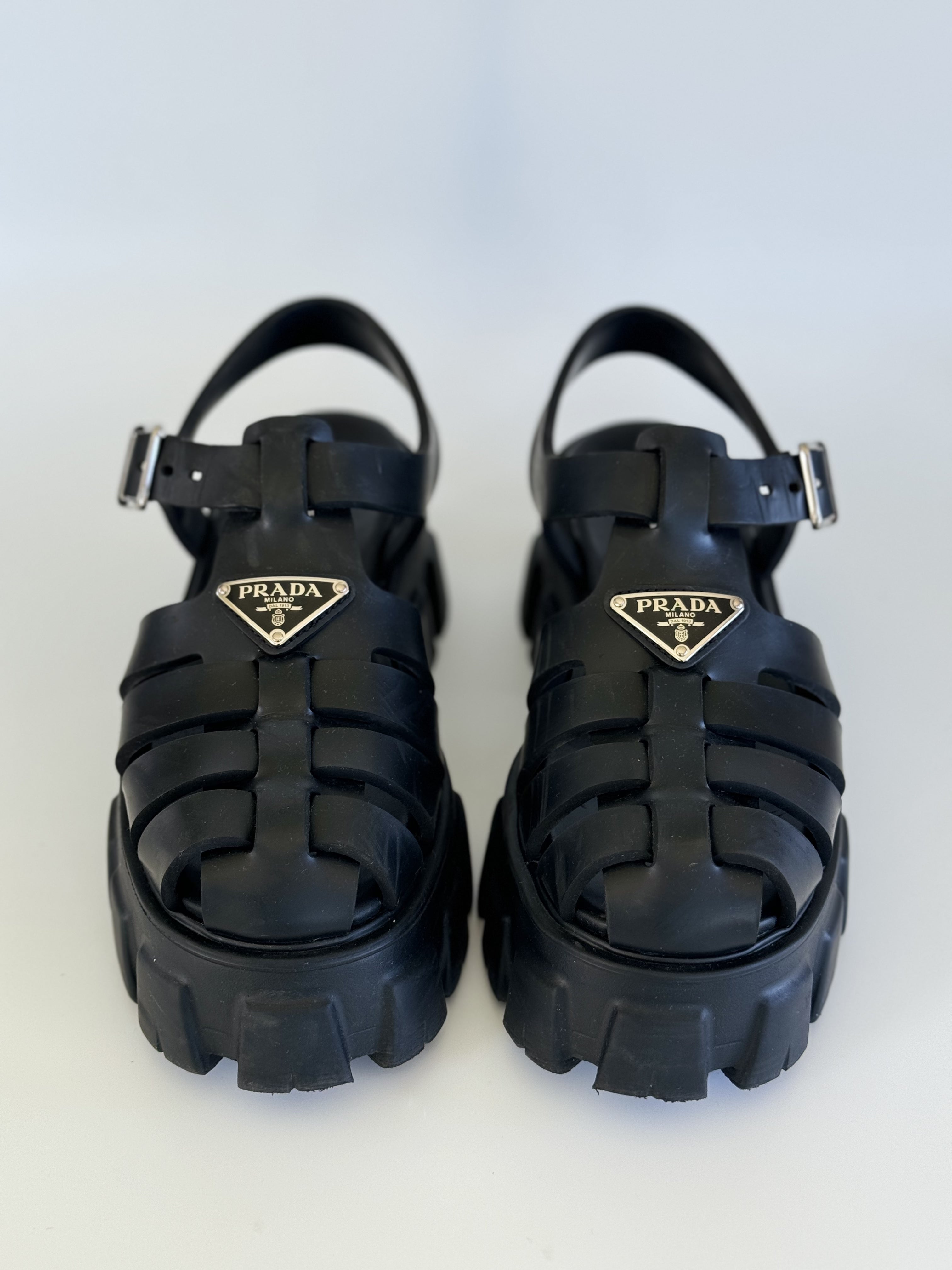 Prada Rubber Monolith Sandals