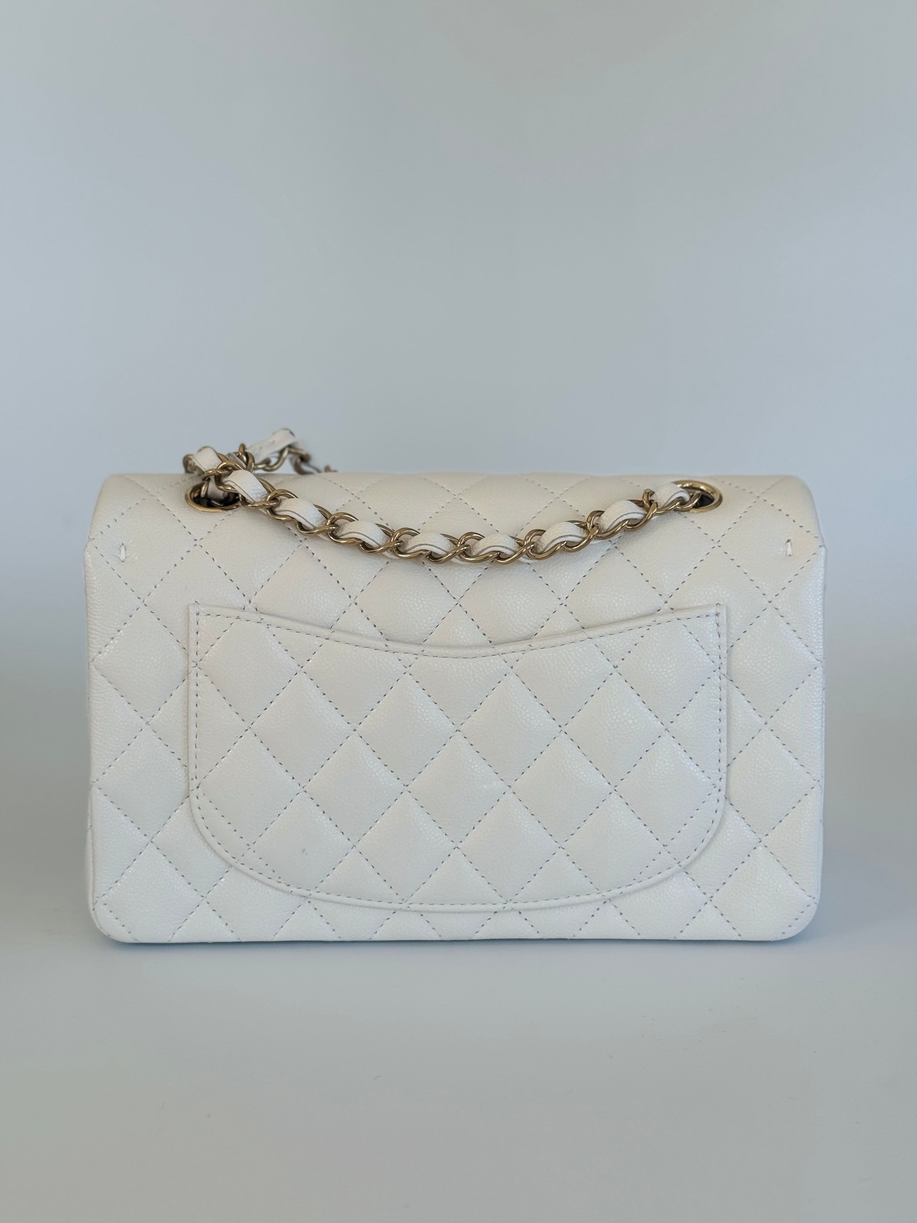 Chanel Classic Double Flap Bag Small White with Gold Hardware