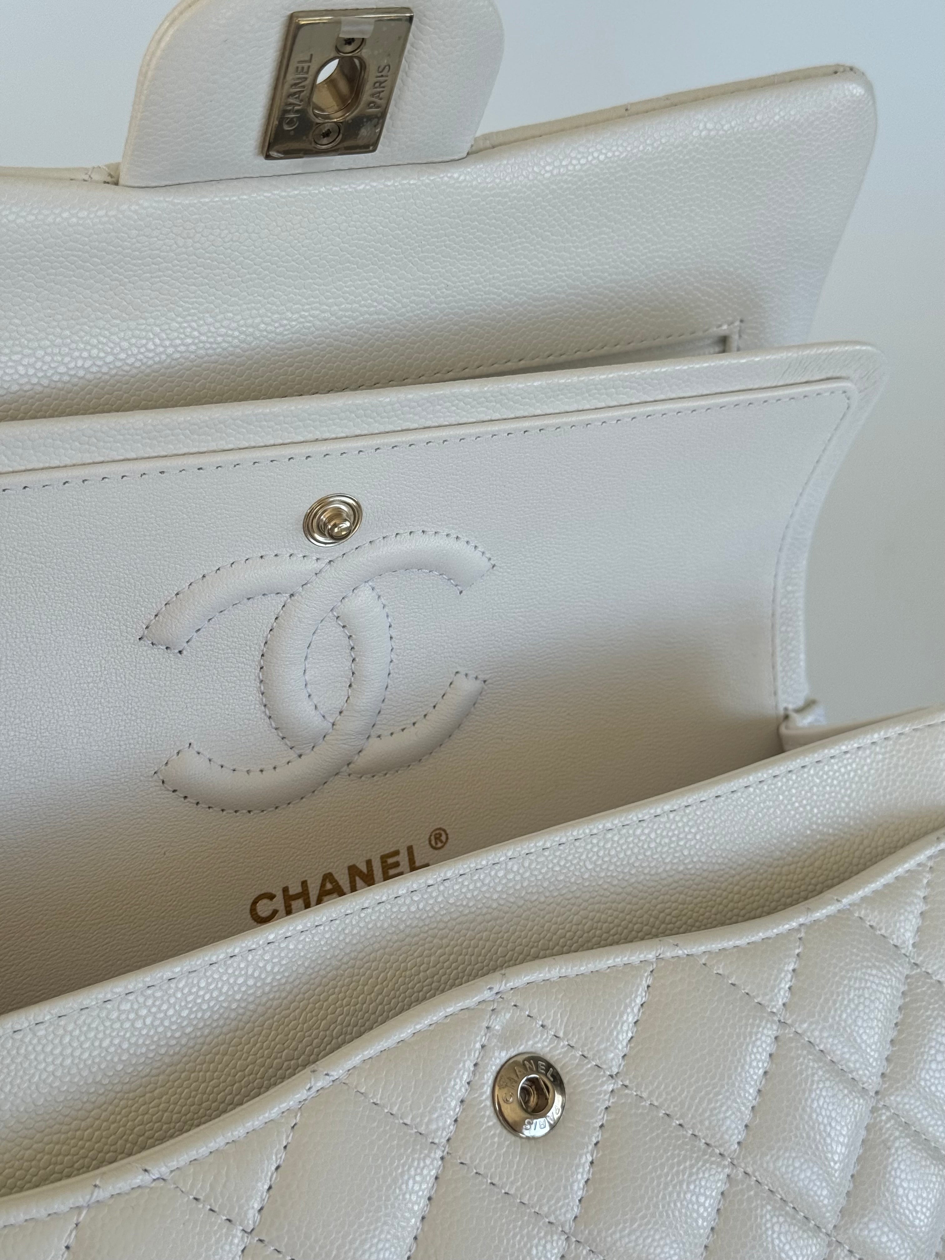 Chanel Classic Double Flap Bag Small White with Gold Hardware