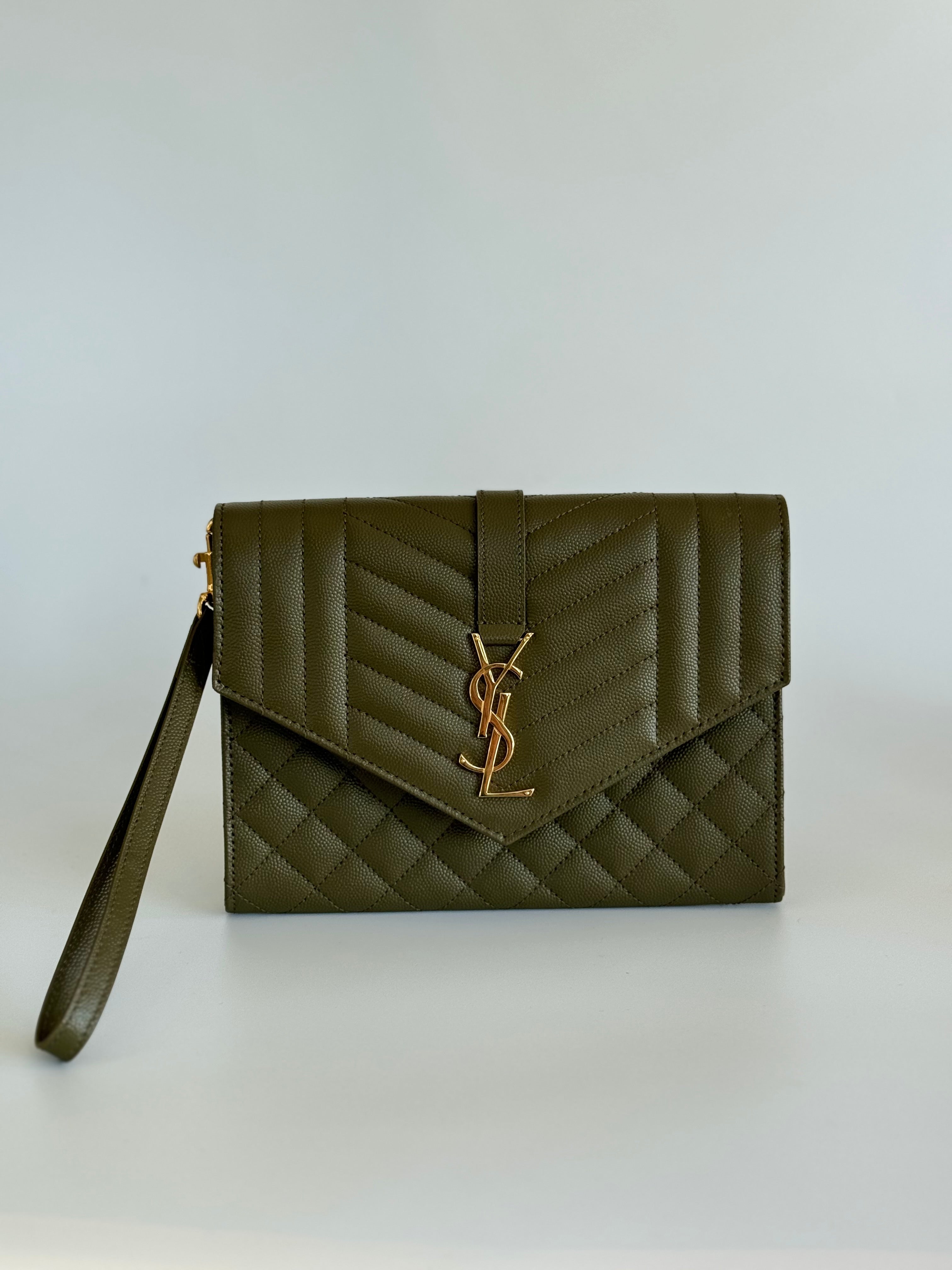 Saint Laurent Monogram Clutch in Mix Matelassé