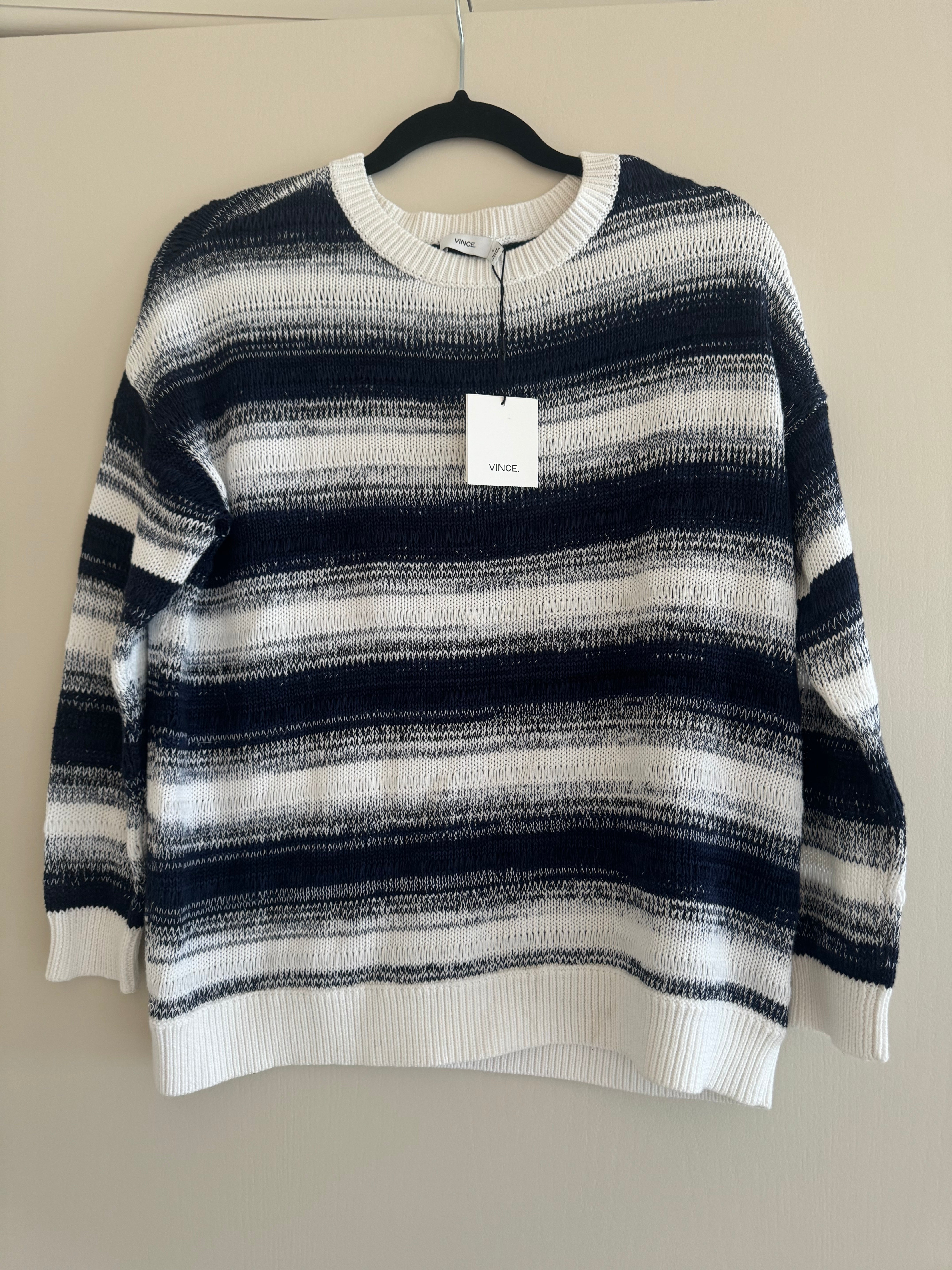 Vince Ombre Stripe Pull Over Crewneck