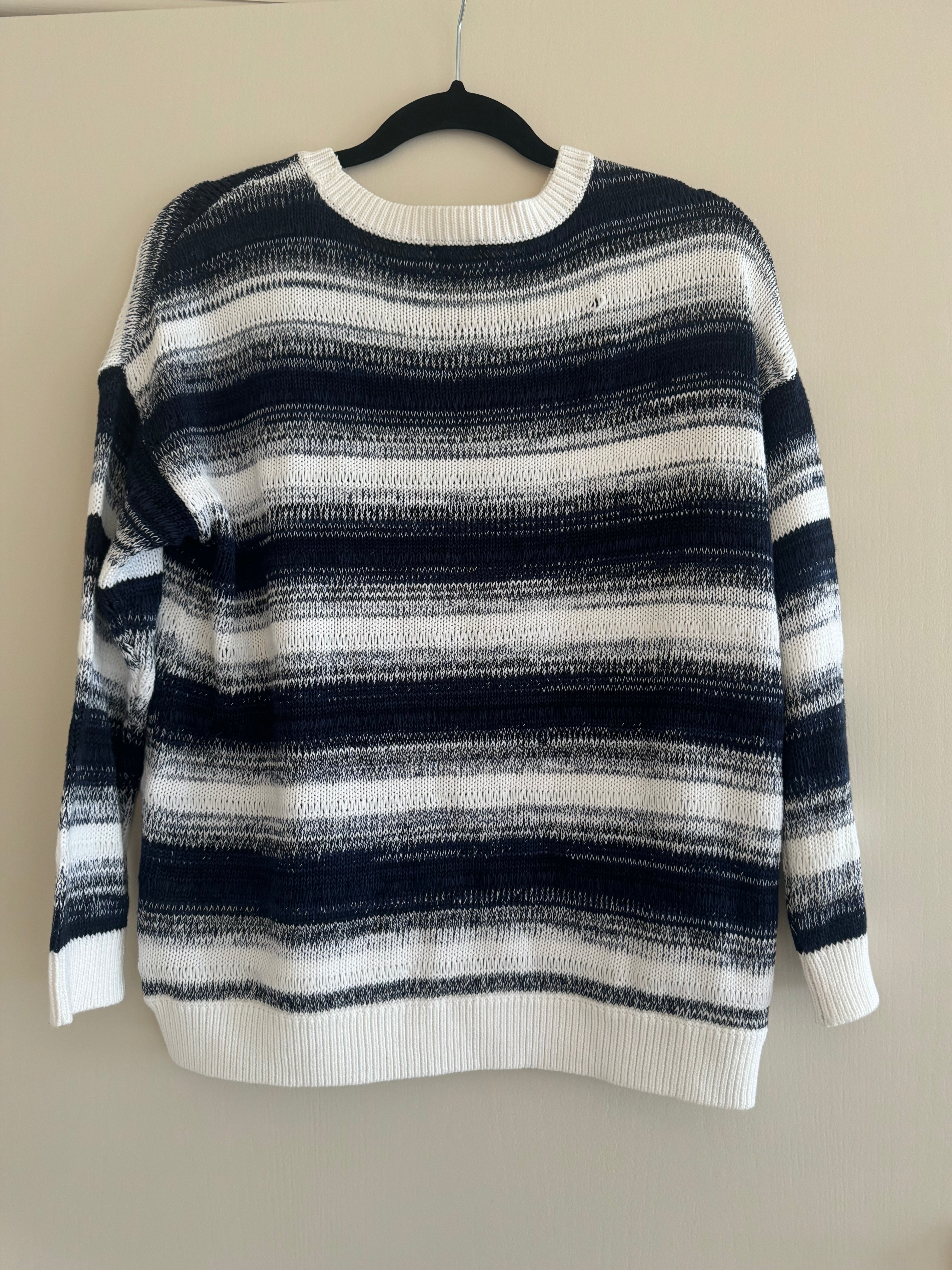 Vince Ombre Stripe Pull Over Crewneck