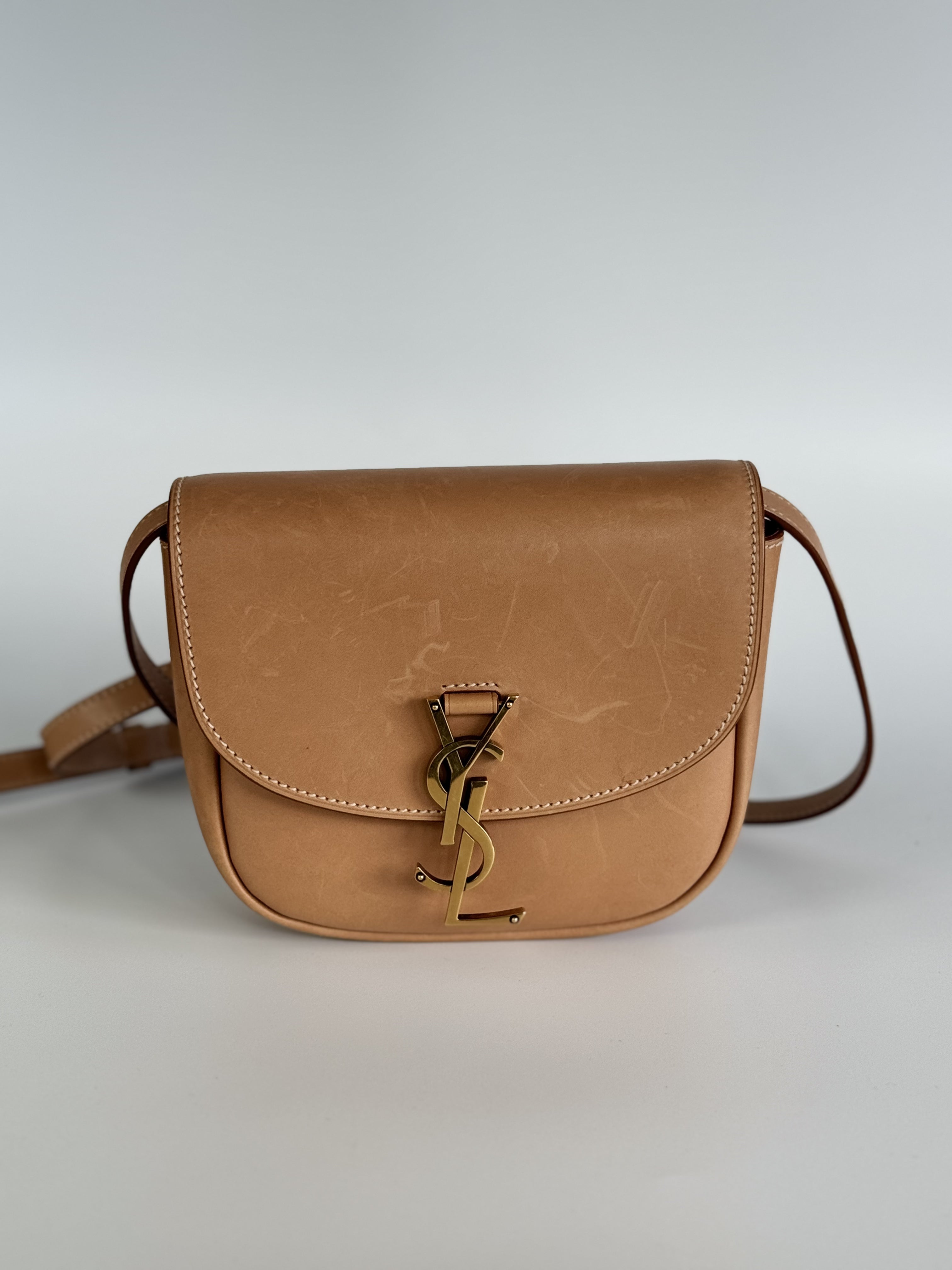 YSL Kaia Satchel Brown Calfskin