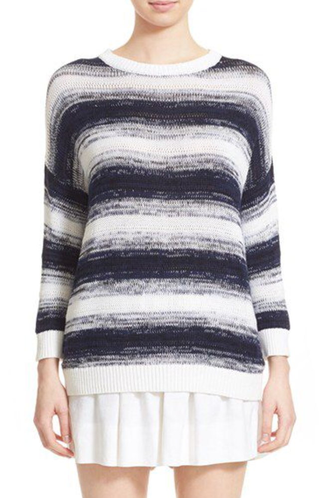 Vince Ombre Stripe Pull Over Crewneck